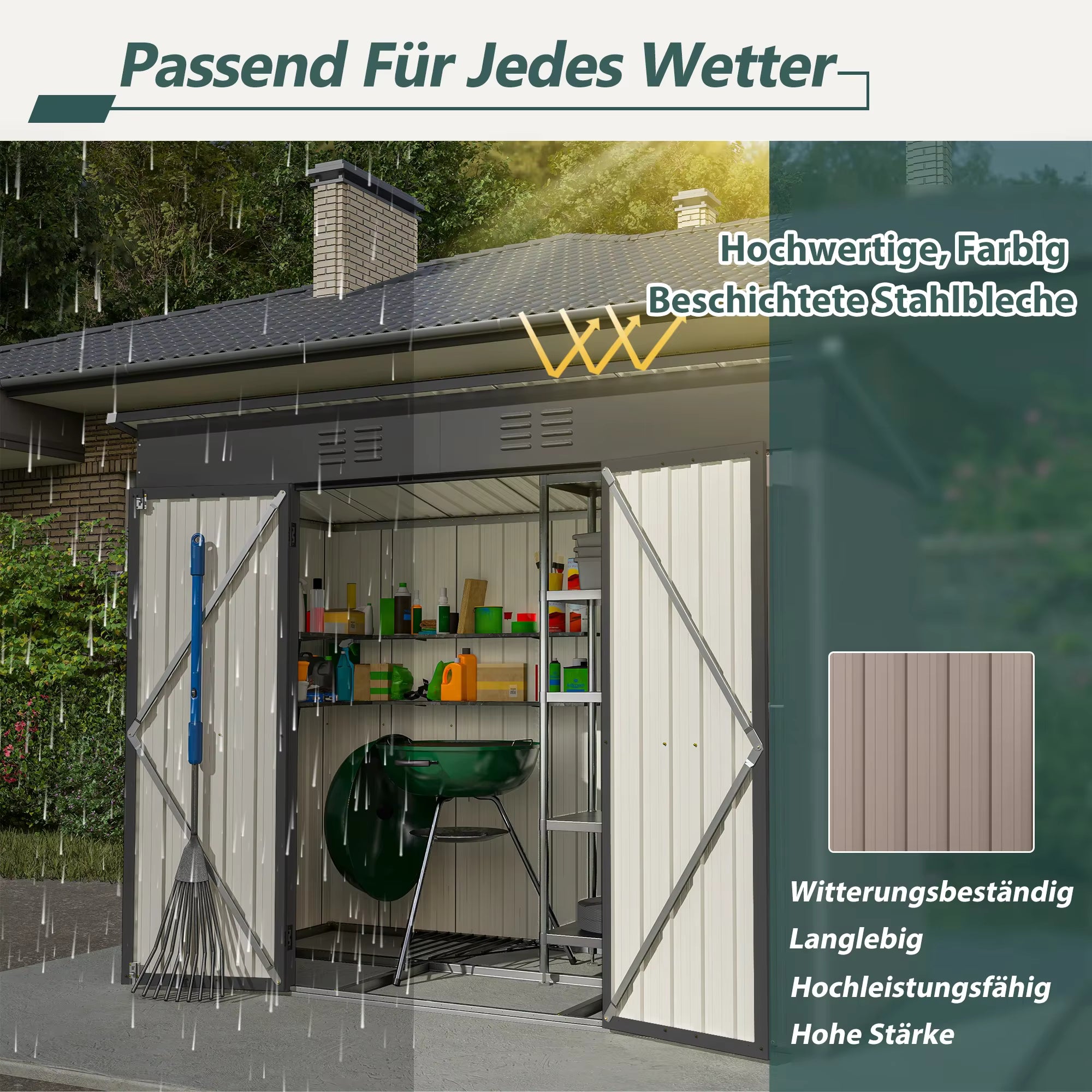 Abri de jardin Verdéa - Résistant, étanche et durable